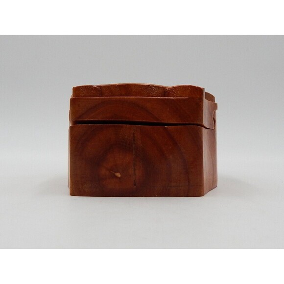 Tiger Carved Wood Puzzle Round Box Wooden Intarsia Keepsake Trinket Hidden - Picture 7 of 8